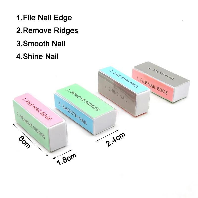 Mini Nail Buffer Block Sponge Sanding Buffering Lixa Accessoire Lime 4 Side UV Gel Poolse bestanden Shiny Tools 220705