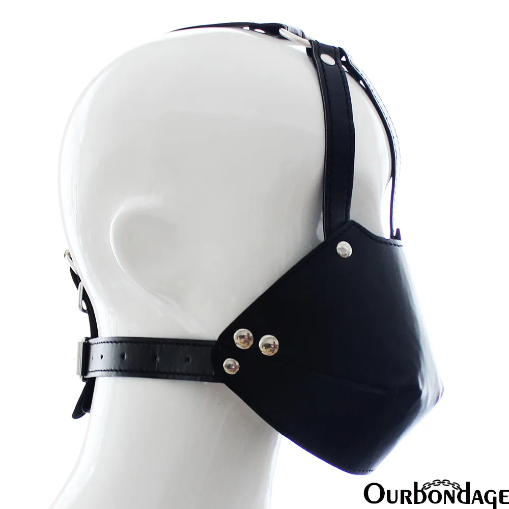 Ourbondage PU Leather Belt Pig Muzzle Rubber Gag Head Harness Strap Bondage Restraints Mask sexy Toys For Men Women Couples