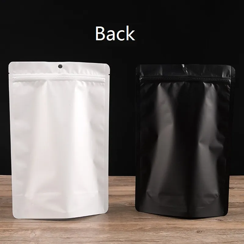 Various Size Matte Black Gold Aluminum Foil Plastic Food Storage Bag Heat Sealable Stand Up Self Seal Package Bag