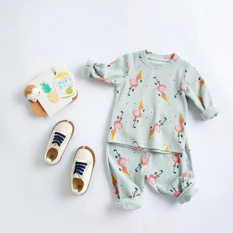 Milancel Summer Baby Pajamas مجموعة كارتون طويلة الأكمام O