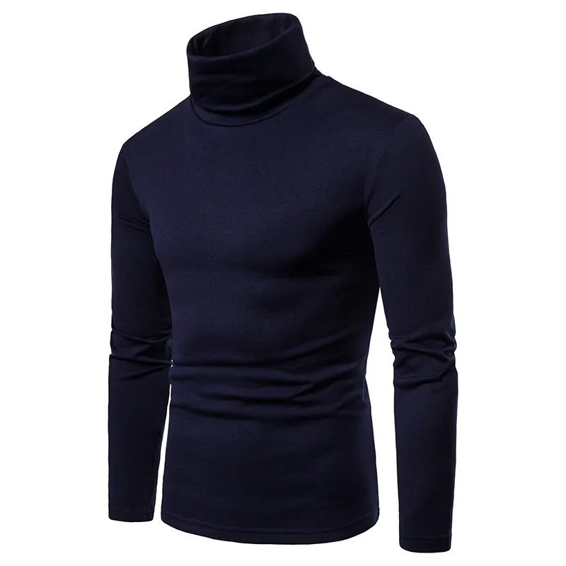 Herren-Pullover mit Rollkragen, schmale Passform, langärmelig, einfarbig, gestrickt, Thermo-Unterwäsche-Pullover 220817