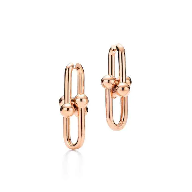 Designer Women's Stud New Fashion Brand Orecchini Accessori S925 Orecchini in oro e argento con bottone a U in oro rosa G220805