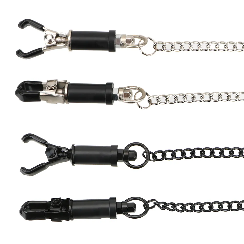 IKOKY Adjustable Metal Nipple Clips Adult Games Breast Bondage Torture Play Clamps sexy Toys for Couple Stimulator