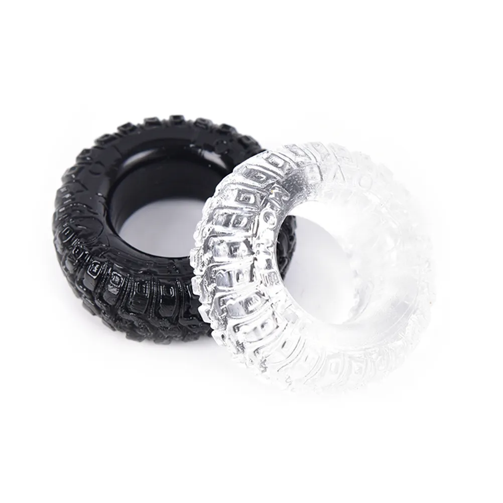 2 pièces anneau de pénis de pneu de Silicone chaud éjaculation retardée anneaux de coq produits pour adultes pour Cockring sexy masculin