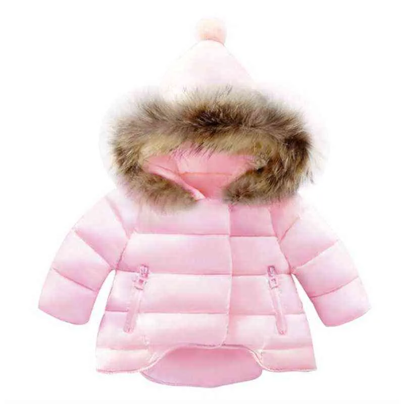 Nouveau hiver filles manteau de fourrure hiver épais chaud à capuche vêtements d'extérieur pour enfants filles manteau coton Dot filles vêtements vêtements pour enfants J220718