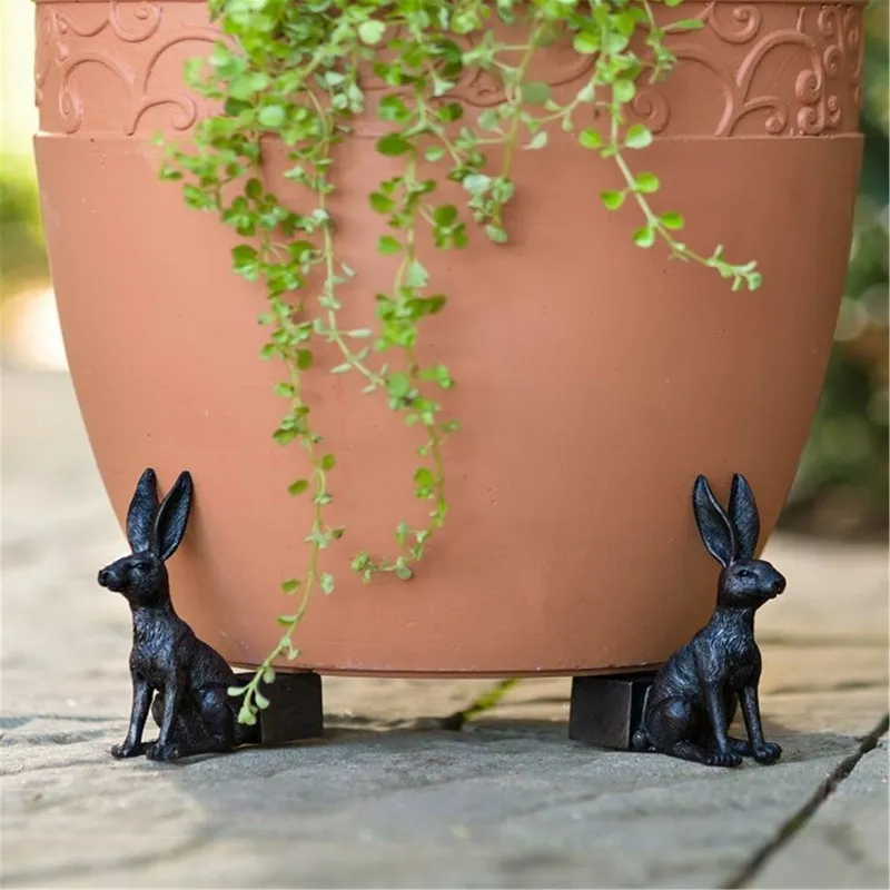 Animal plante Pot pied fleur Support résine artisanat décoration ensemble de 3 extérieur Statue jardin planteur pieds 220721