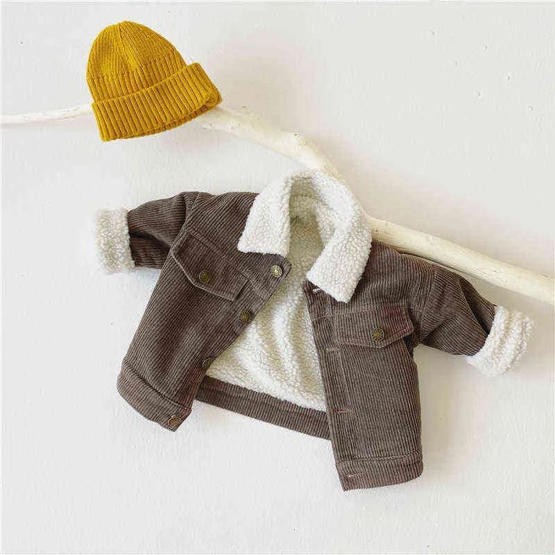 Baby Girls Boy Coat tjockare varm lammull Päls barn Autumn Winter Spring Toddler Kids Ytterkläder babykläder för pojkrock J220718