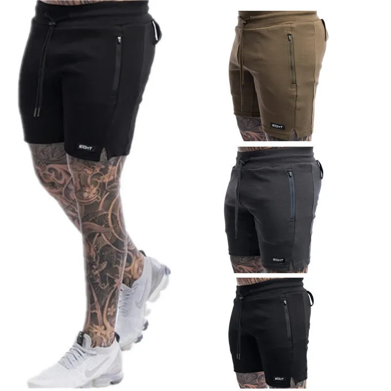 Style Zip Pocket Gyms Fitness Male Summer Leisure Outdoor Running Shorts Jogger Beach Training Midje Sport Pants 220715