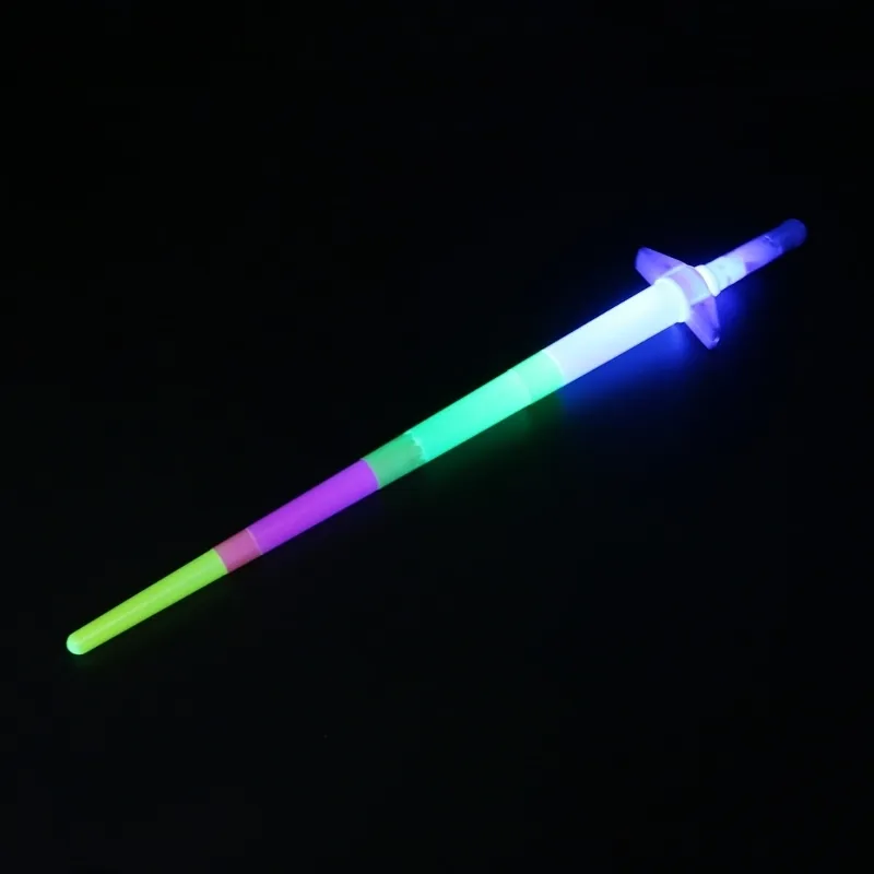 Rainbow Laser Sword Extendingable Light Up Toys blinkande trollstavar LED -pinnar Party 220809