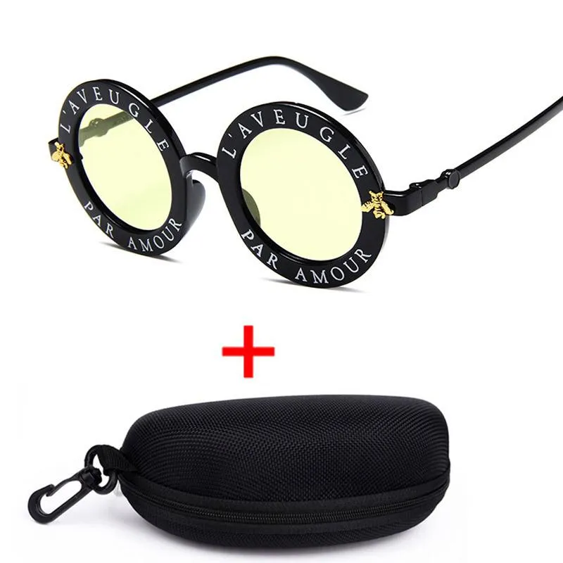 Óculos de sol retro redondo feminino designer abelha quadro círculo óculos de sol moda feminina óculos de sol óculos de sol258h