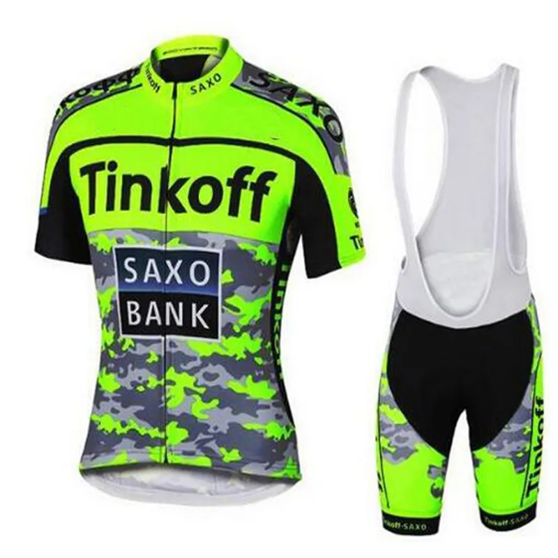 Saxo Bank Tinkoff Team Cykeltröja Set MTB Cykel Cykel Andningsshorts Klädkostym 20D GEL 220726