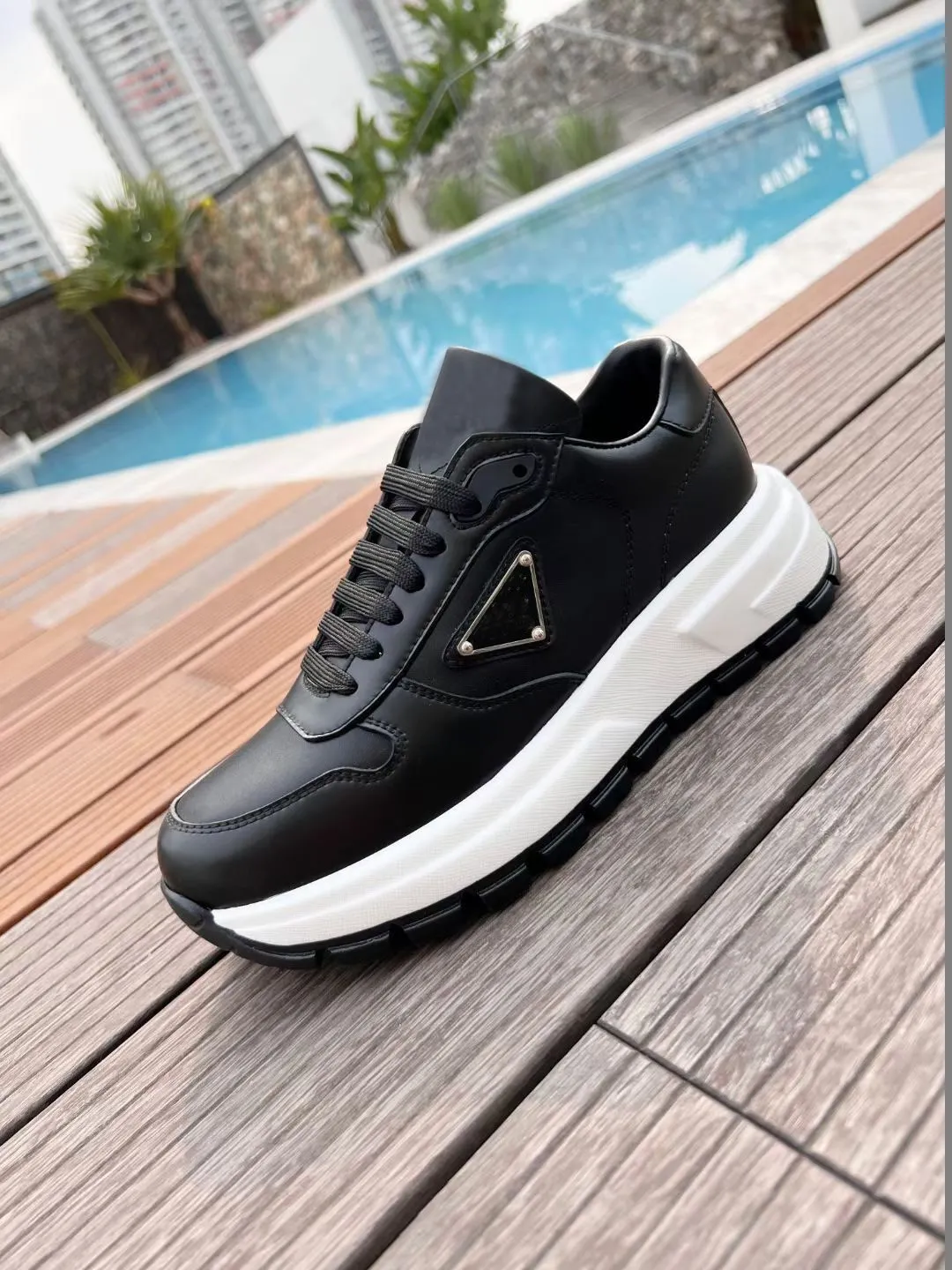 Casual schoenen Trainers Woman Designer Shoe Lady Sneakers Platform Gym Vrouwen Travel Leather Lower-Up Letters Dikke Bodem met doos Sneaker 100%