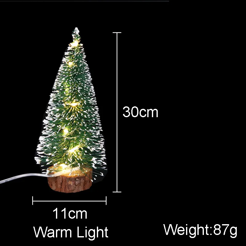 LED mini choinka 15 20 25 30 cm ciepłe światło kolorowe małe dekoracje do domu 220813