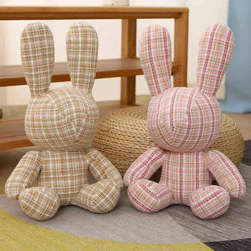 CM Cute Plaid Rabbit Animals Bunny Hugs For Baby Sussen Doll Girls Hoge kwaliteit Verjaardagsgeschenken J220704