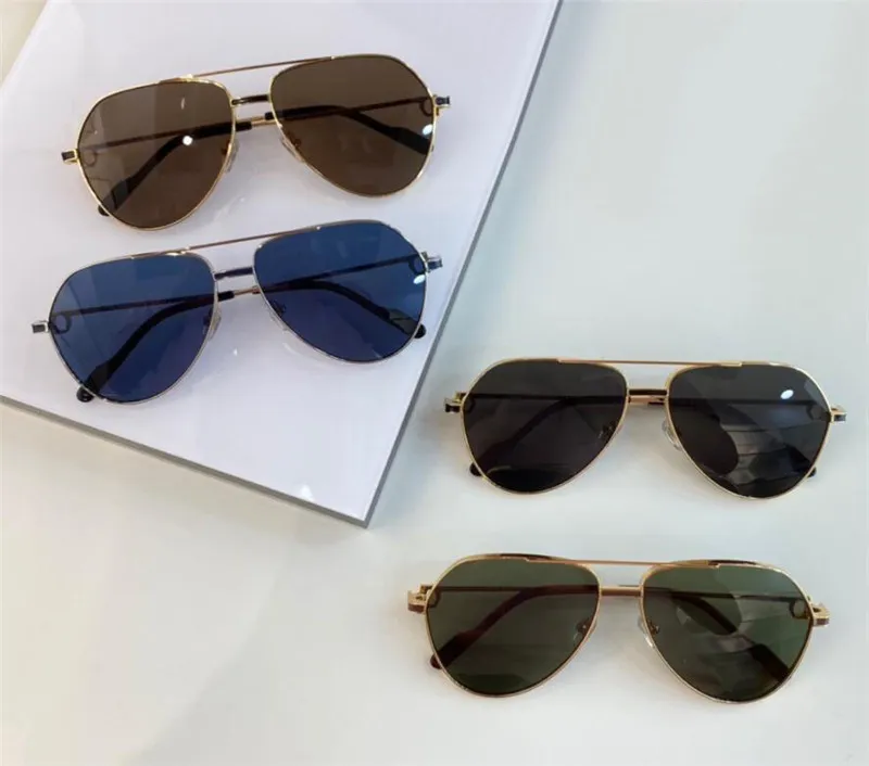 Nouvelles lunettes de soleil de mode 0334 cadre pilote K cadre en or style populaire et simple polyvalent extérieur lunettes de protection uv4002678