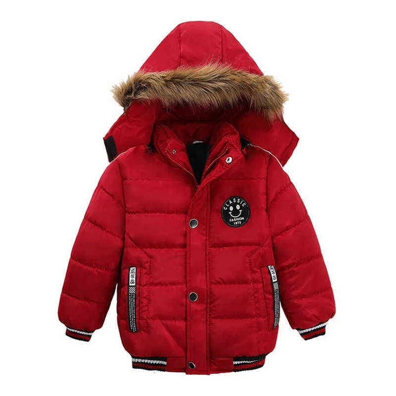 2022 Winterjongens jas voor kinderen jassen kinderen warme capuchon outfit dik fleece jas voor babyjongen kleding kostuum 2 3 4 5 6 j j220718