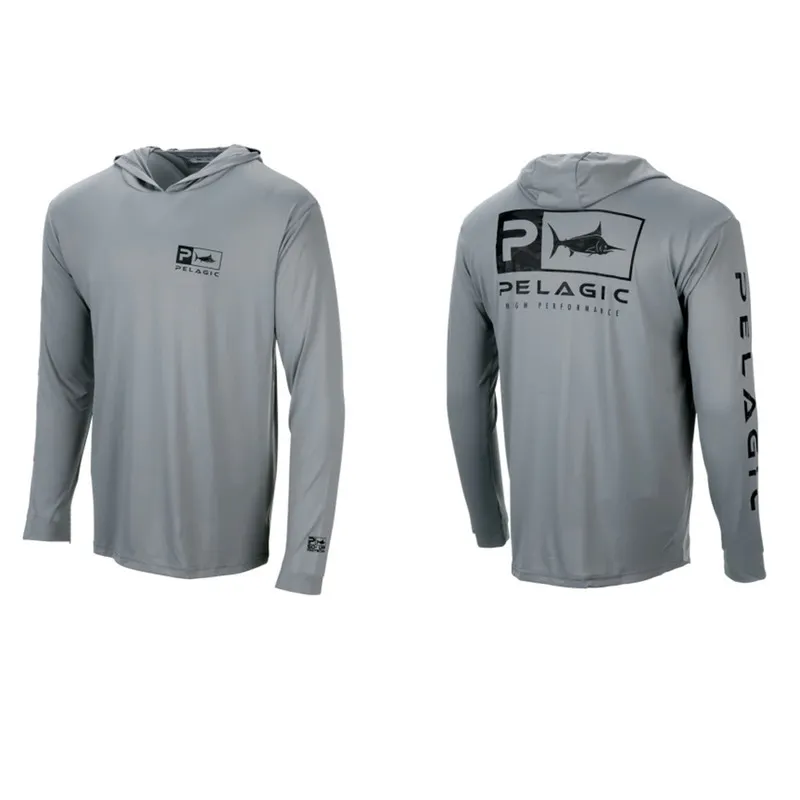 Camisas de pesca de verão masculina039s manga longa pelágica com capuz roupa de pesca upf 50 respirável camisas de pesca camisa de pesc7526763