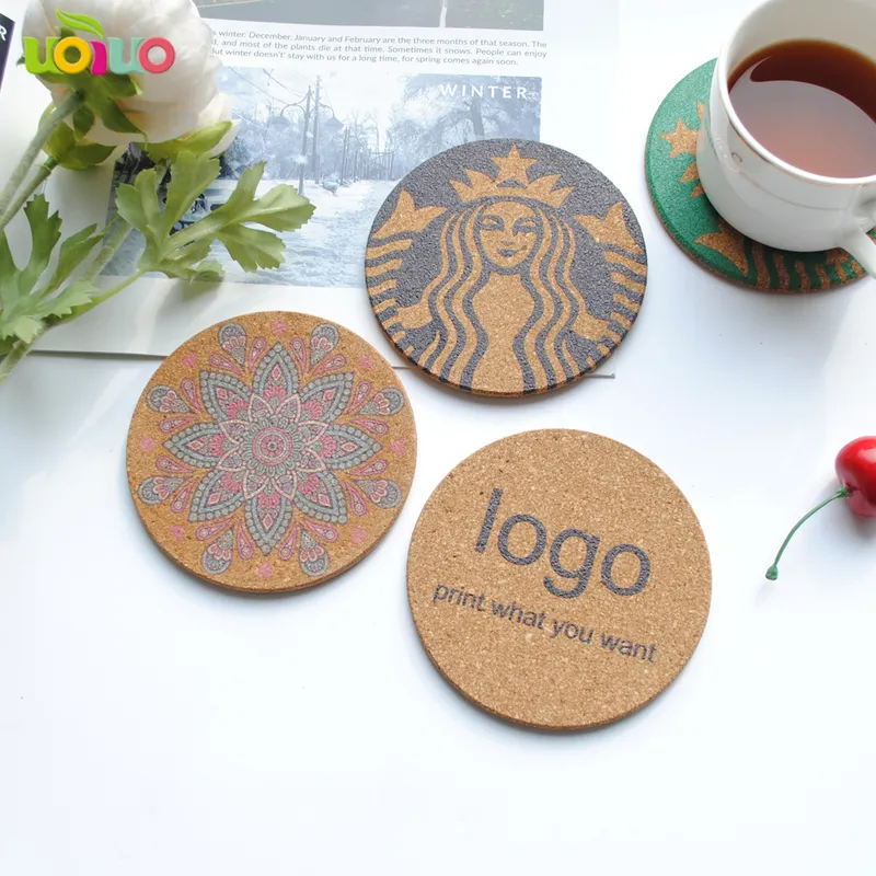 lot Natural Cork er Resistant custom printing Cup Mug Mat Coffee Tea Drink Placemat for Dining Table 220707