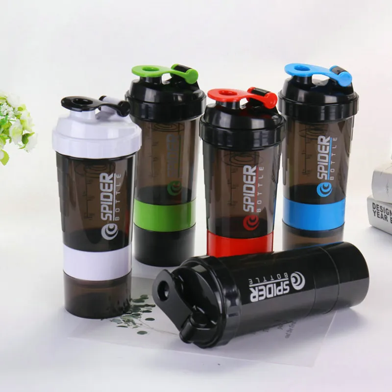 3 Layers Bottle Protein Powder Shake Cup Large Capacity Water Bottle Plastic Mixing Cup Body-Building Exercise Bottle