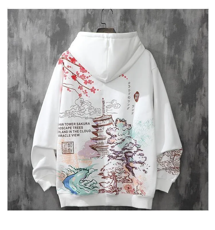 Loft Loft Print Hoodie Swag Velvet Trend Harajuku Men S Clothing Hip Hop اليابانية الشارع الشارع هوديس قميص الرجال 220803