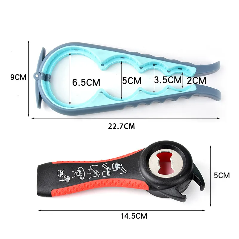 lot 5 En 1 Ouvre-Bocal Multifonction Facile Kit Ouvre-Bocal Bouteille De Cuisine Peut Couvercle Twist Gripper Avec Poignée En Silicone 220727