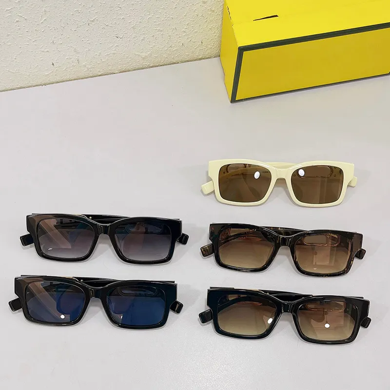 남성 여성 올록 선글라스 직사각형 검은 아세테이트 올락 안경 F4008 대형 로고 UV Pro216o와 함께 로우 골드 금속 사원
