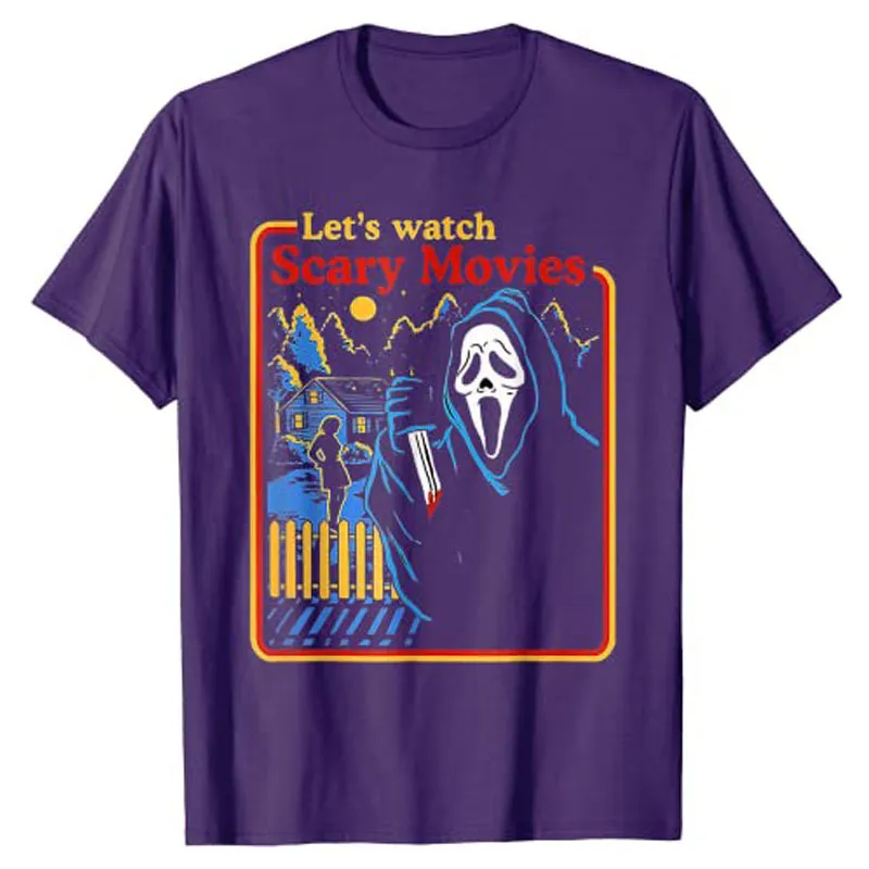 무서운 영화를 보자 Scream Horror Halloween Tshirt Gothic Tee Tops 220524