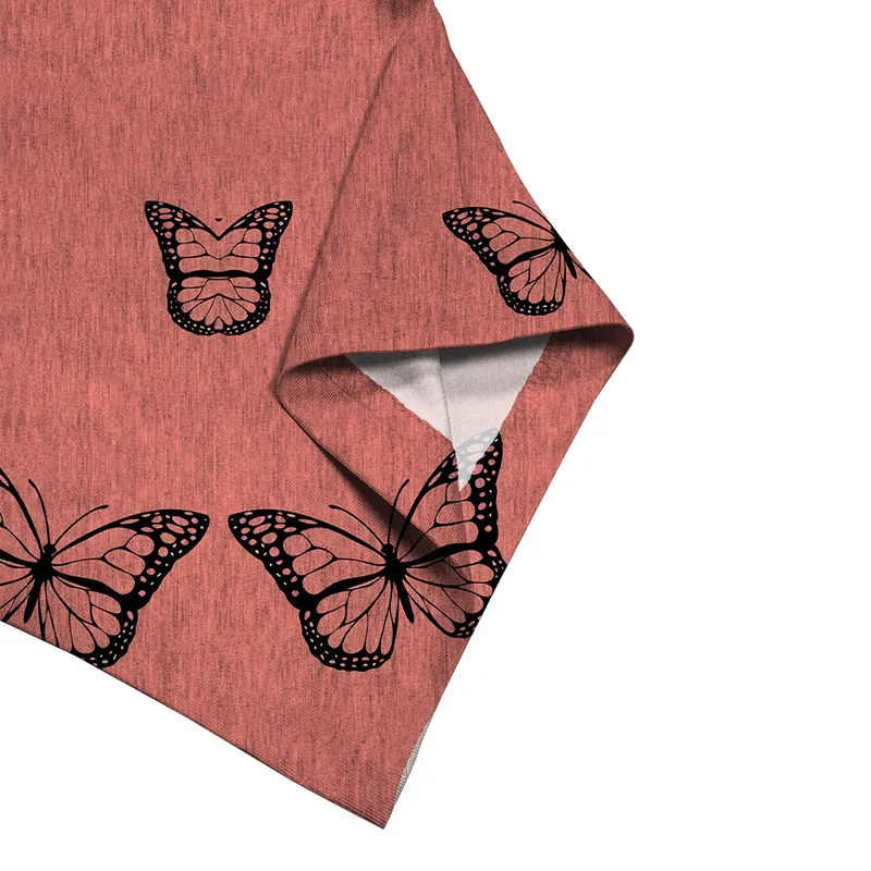 Kadınlar Vintage Butterfly 3D baskılı Vneck Gevşek Kısa Kollu Vardiya Elbise Kadın Elbiseleri Kulüp Elbisesi 220616