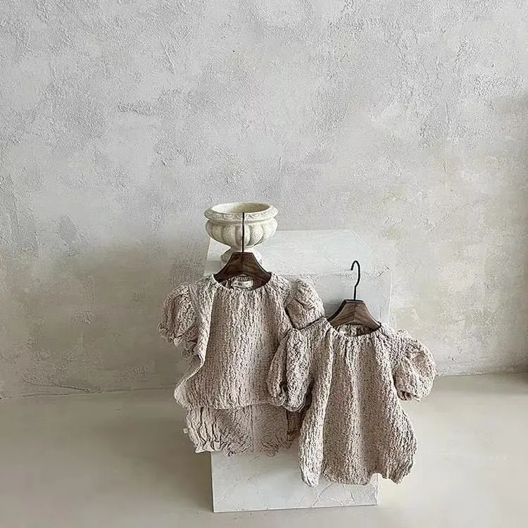 Sommer Baby Mädchen Kurzarm Kleidung Set Dünne Baumwolle Infant Mädchen Outfits Casual Mädchen Prinzessin T-shirt Pp Hosen 2 stücke Anzug 220608