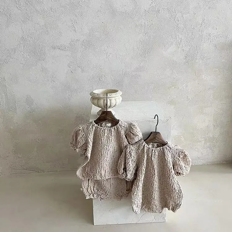 Zomer baby meisje korte mouw kleren set dunne katoenen baby outfits casual girl prinses t shirt pp broek 2 stks pak 220608