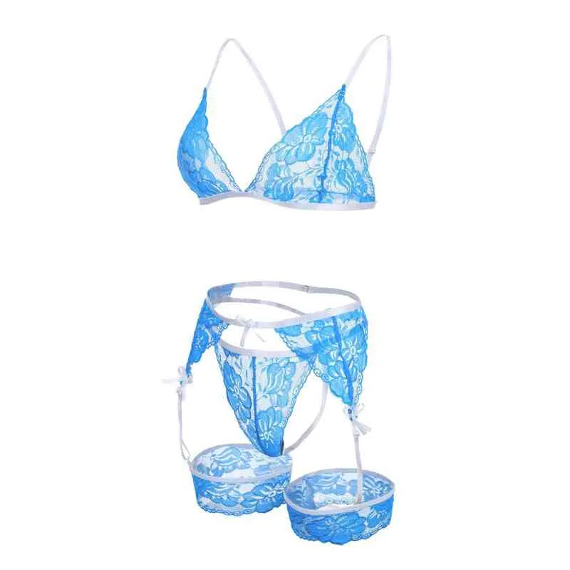 gorący erotyczny seksowna bielizna bielizna nocna odzież nocna G-string Pajama Suspender Pas Pas-string Thong Zestaw bielizny L220727