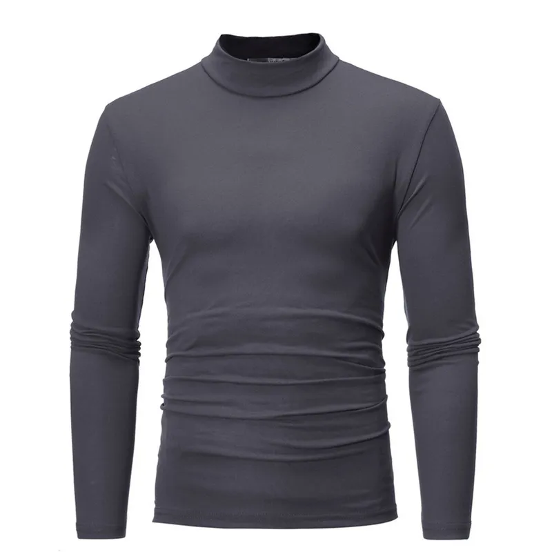 Jodimitty Winter Warm Half High Collar Fashion Thermal Underwear Men Mock Neck Basic Tshirt Blouse Pullover Long Sleeve Top 220813