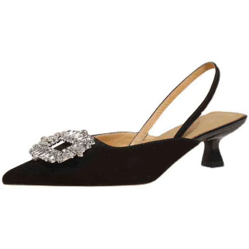 Модная бренда кристальная пряжка дизайнерская обувь женщин с низким уровнем каблуки сандалии.