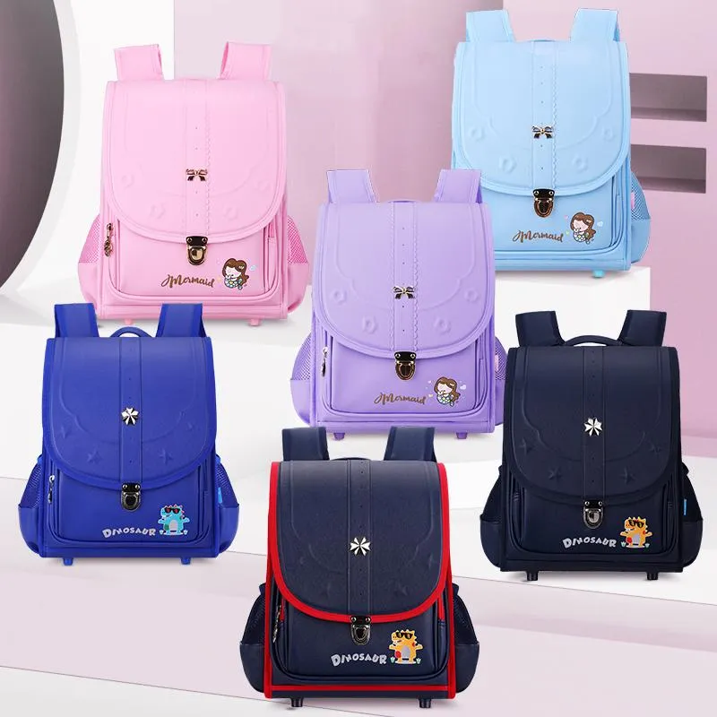 School Bags Orthopedic Kids School-bag Japanese Randoseru Large Capacity Light Backpack For Girls Waterproof PU Baby Mochila Infan301U