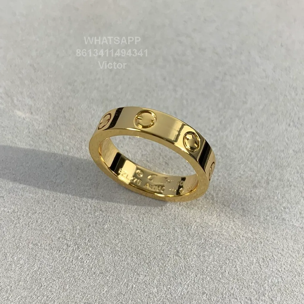 anello d'amore V oro 18 carati 3 6mm non tramonterà mai anello stretto senza diamanti riproduzioni ufficiali del marchio di lusso Con controscatola coupl307u