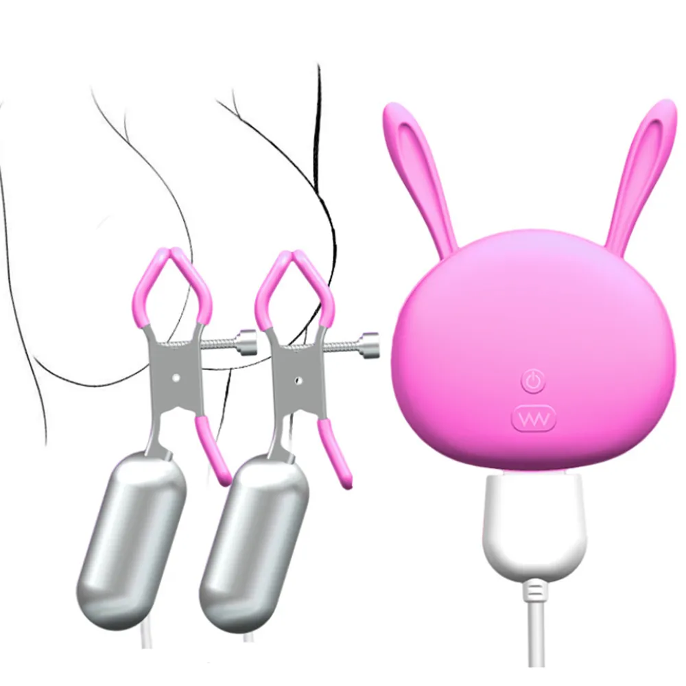 Nippelvibrator, sexy Spielzeug für Erwachsene, Klemme für Frauen, Klitoris-Stimulator, Fernbedienung, Brustmassage, 10 Geschwindigkeiten, USB-Aufladung