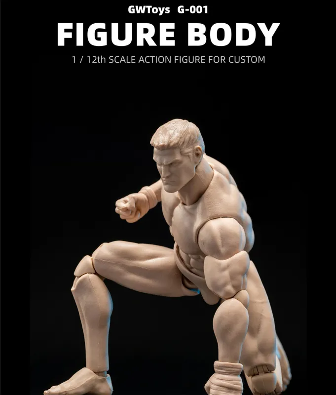 Gwtoys 1 12 G 001 Super Strong Muscle Flexible Action Figure Body Man Man 6Inches Doll Model Toys 220531