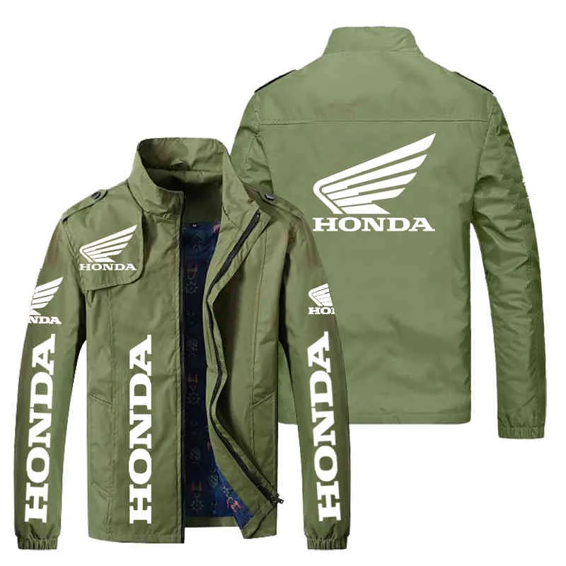 Giacca da corsa Honda Motor 2022 Primavera Autunno New Car Wing Print Uomo Casual Giacca a vento da motociclista