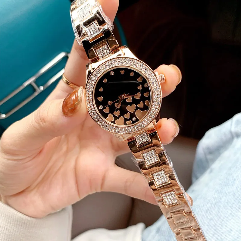 Luxury Rose Gold Lady Watch 36mm Diamond Fashion Watches For Women rostfritt stål Band Top Brand Designer Armurs Christmas 192C