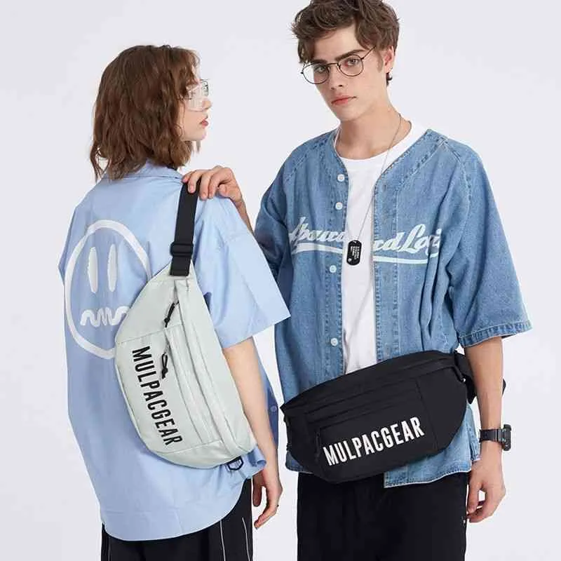 Män hiphop midjepåse Oxford Belt Bag unisex Fanny Pack Trendy Casual Chest Bag Travel Bum Packs Male Small Crossbody Pack Y22052092774016