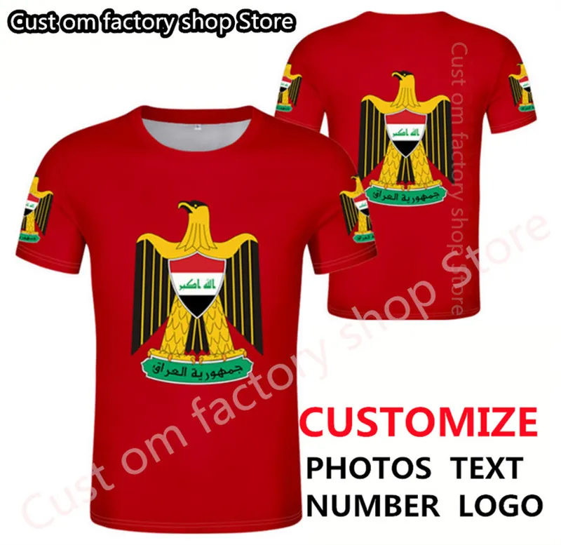 IRAK t-shirt bricolage gratuit sur mesure nom numéro irq t-shirt nation drapeau iq pays république islam arabe imprimé p o vêtements 220620