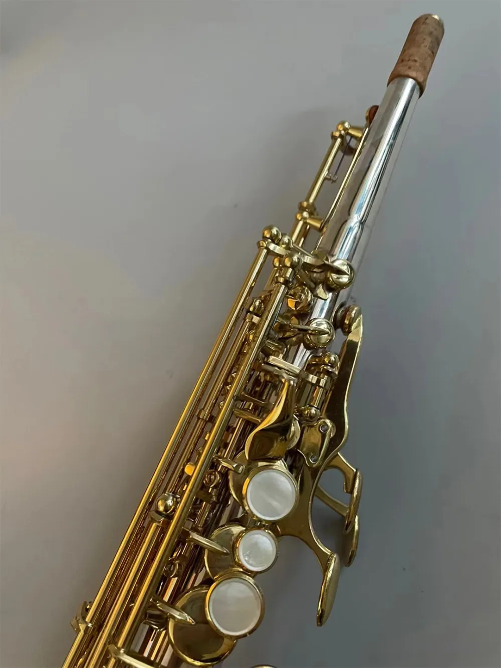 Original S-9937 en-till-en-struktur BB Professionell högupplagd saxofon all-silver-knappguldpläterad sax högkvalitativ ljud