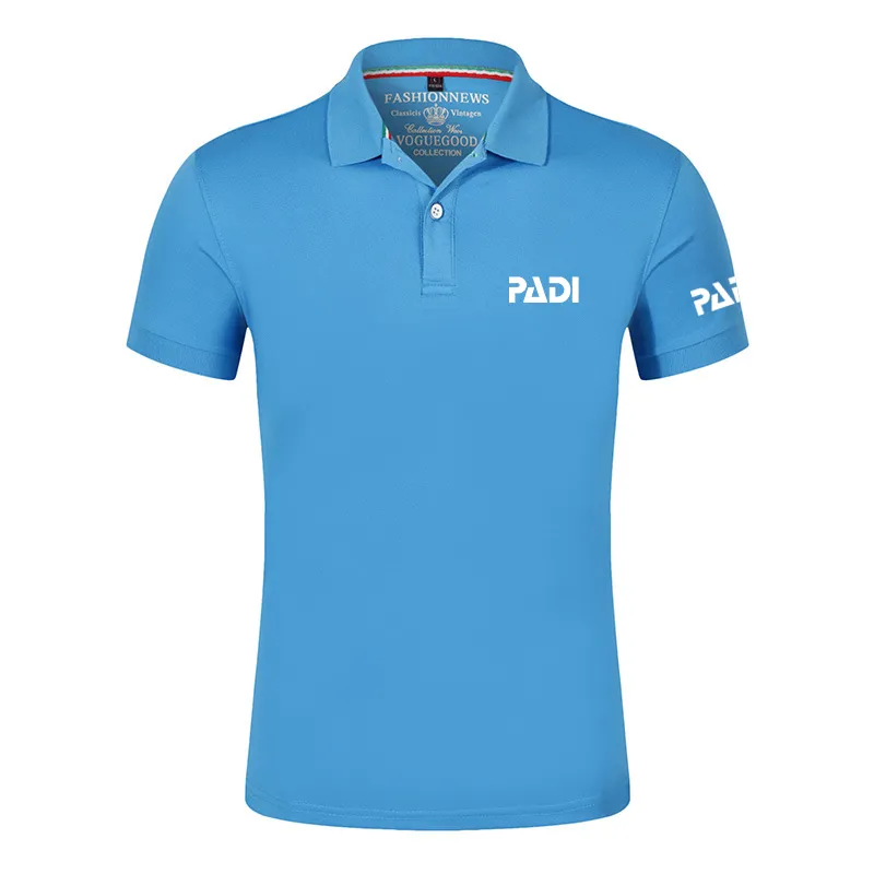 Scuba Driver Padi Poloshirts Herren Kurzarm Männliche Baumwolloberteile Anpassen T-Shirt T-Shirts 220620