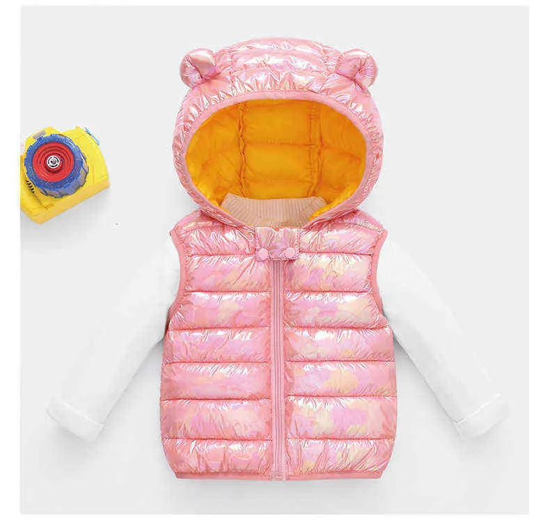 2021 Nuovo Inverno Caldo Delle Ragazze Gilet Colorato Pesante Giacca di Spessore La Neonata Bambini Gilet i Del Bambino Vestiti Dei Bambini J220718