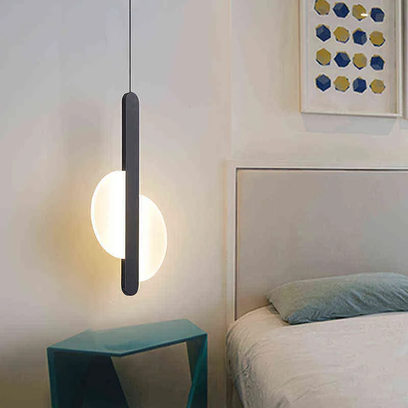 Lampe de chevet LED suspendue au design nordique moderne, luminaire décoratif d'intérieur, luminaire décoratif d'intérieur, idéal pour une chambre à coucher ou une chambre à coucher, W22032273c