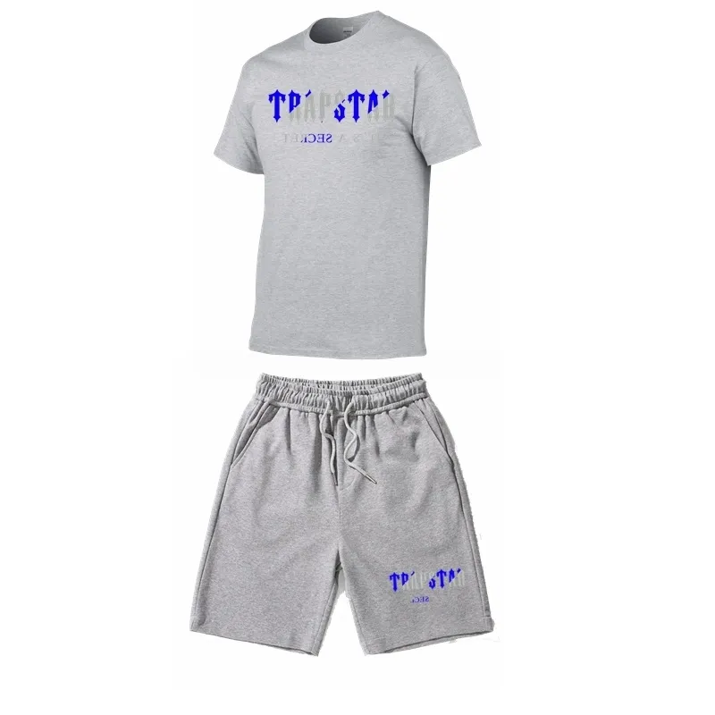 Trapstar Tracksuit Set Men Thirtshorts Zestawy Sete Sportswear Pantging Spods Streetwear HARAJUU TOPS TSSHIRT SUT 220712