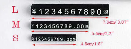 Etiquetas de precio ajustables de 5,6 cm, bloques de montaje de Euro Libra Lira, cubo de número de dígitos, reloj de teléfono, mostrador de joyas, soporte de exhibición, señal