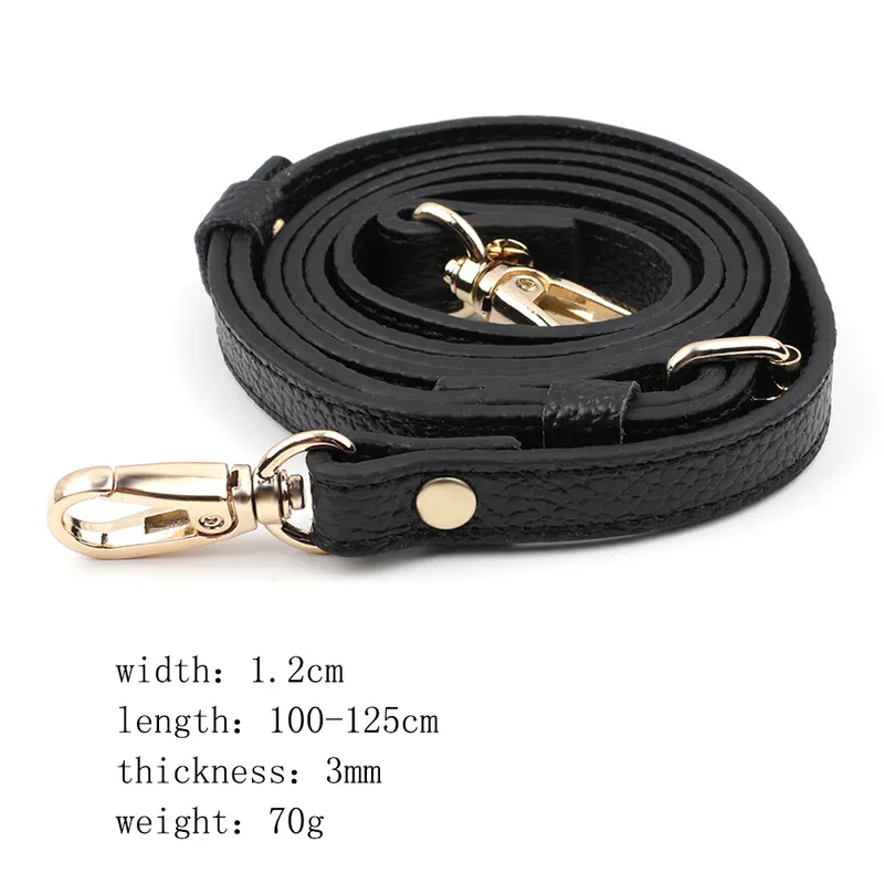 Hoge kwaliteit lederen tassen riem verstelbare vervangende crossbody riemen gouden hardware voor vrouwen doe-het-tas accessoires 220426