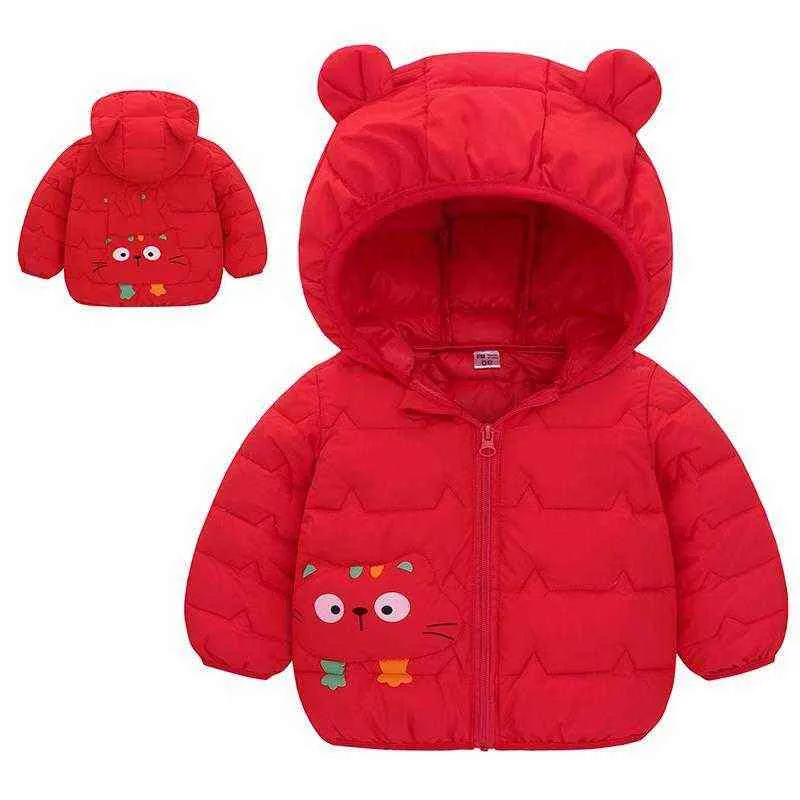 Inverno meninos meninos casaco desenho animado gato de algodão quente e quente roupas para meninos e veludo espessando jackets para crianças roupas j220718