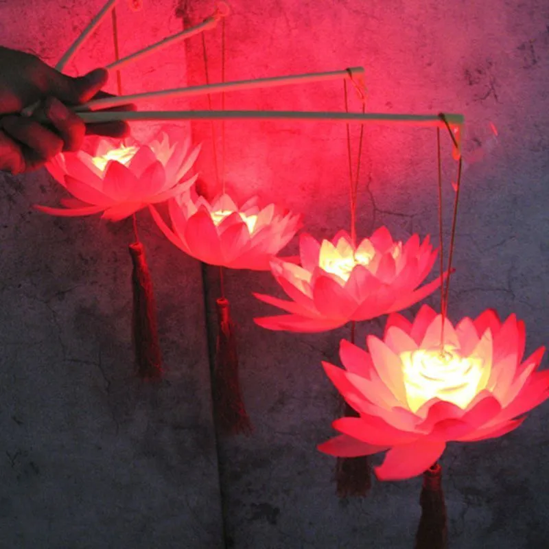 Taşınabilir Şaşırtıcı Çiçek Lotus Çiçek Işık Lambası Partisi Midautumn Festival için Parlayan Fenerler Hediye Dansları 220611